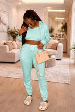 Load image into Gallery viewer, 3 piece cozy turquoise set
