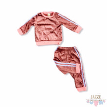 Load image into Gallery viewer, Pink Velvet 2pc Sweatsuit
